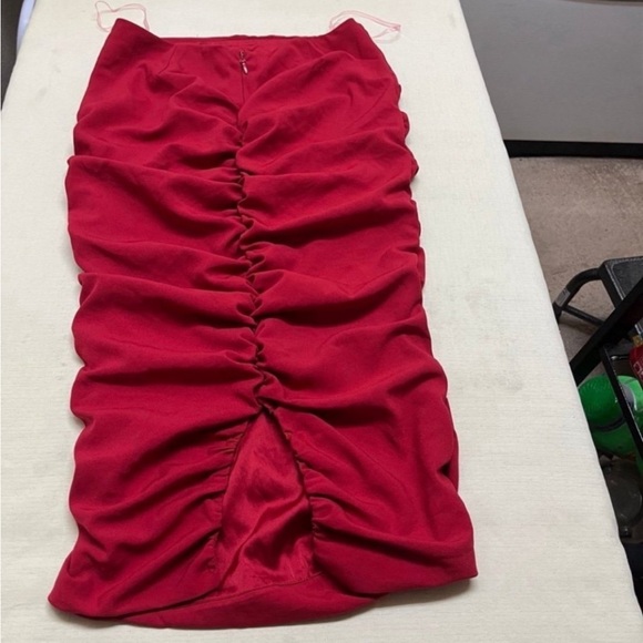 Mistress Rocks (House of CB) S wine gathered mesh skirt - Picture 5 of 9